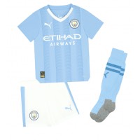 Manchester City Ruben Dias #3 Heimtrikotsatz Kinder 2023-24 Kurzarm (+ Kurze Hosen)
